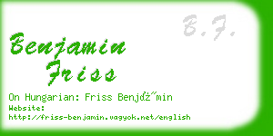 benjamin friss business card